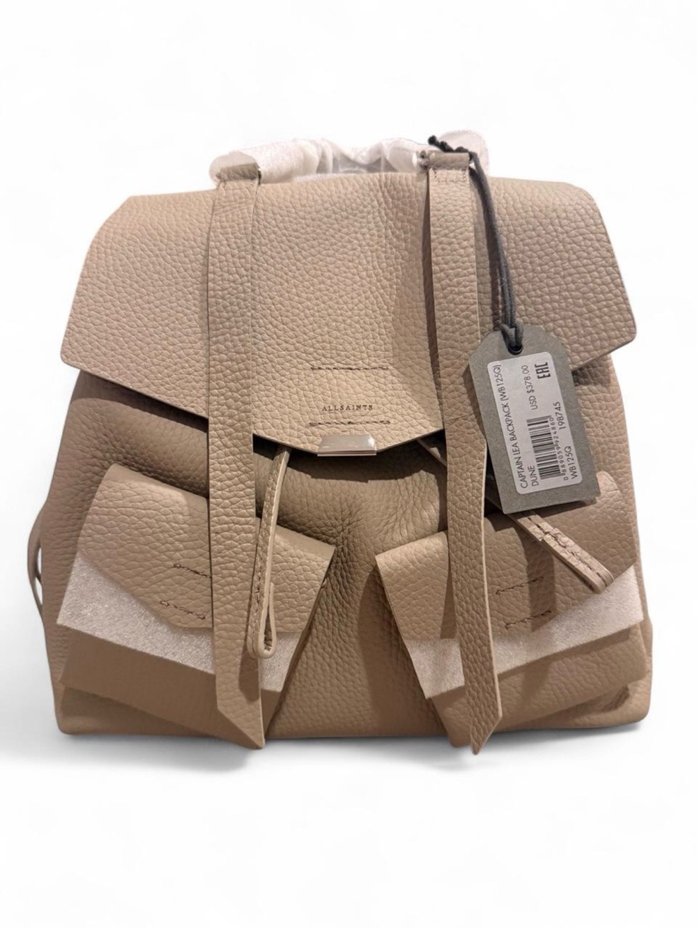AllSaints Captain Lea Leather Backpack Dune NWT